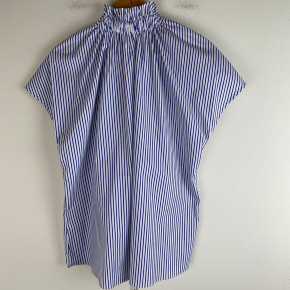 Tuckernuck Pomander Place Rae Blouse Size XS Blue Stripe Cotton Top - Picture 12 of 13